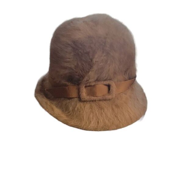 Vintage Kangol Furgora Joanna Rabbit Fur Bucket Hat One Size Made In England - Picture 6 of 7